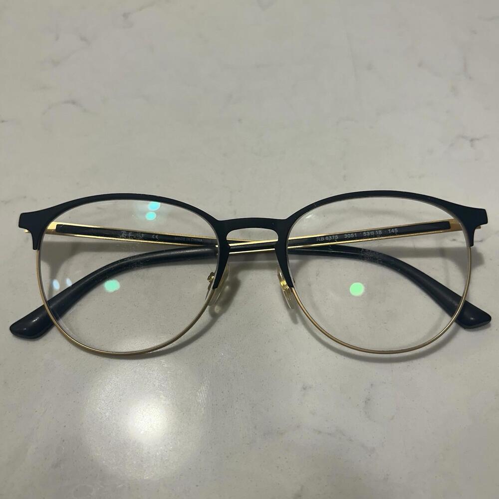 Ray-Ban Eyeglasses RB 6375 3051 Black/Gold Metal Frames Only - Picture 4 of 9